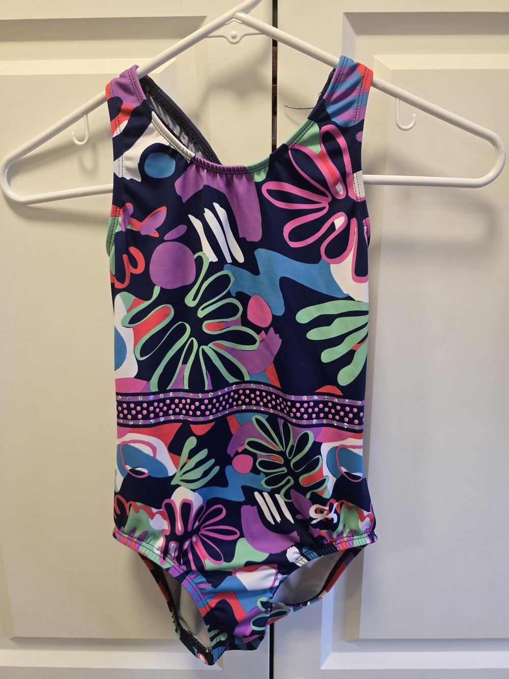 GK Elite Gymnastics Leotard Abstract Floral Tank Size Child Large